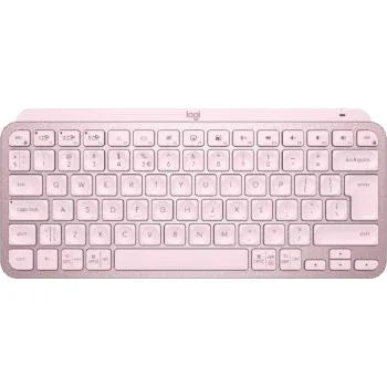 Logitech MX Keys Mini Minimalist Wireless Illuminated Keyboard, Bluetooth / USB-C Connector, 10m Range, US International Qwerty, Rose Pink | 920-010500 - eBuy UAE
